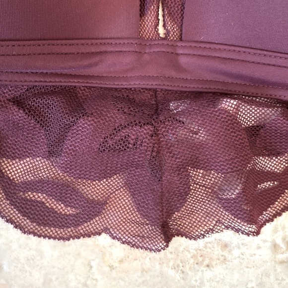 PINK By Victoria's Secret Bralette Womens L Wireless padded Lace Push Up Maroon - Picture 4 of 10